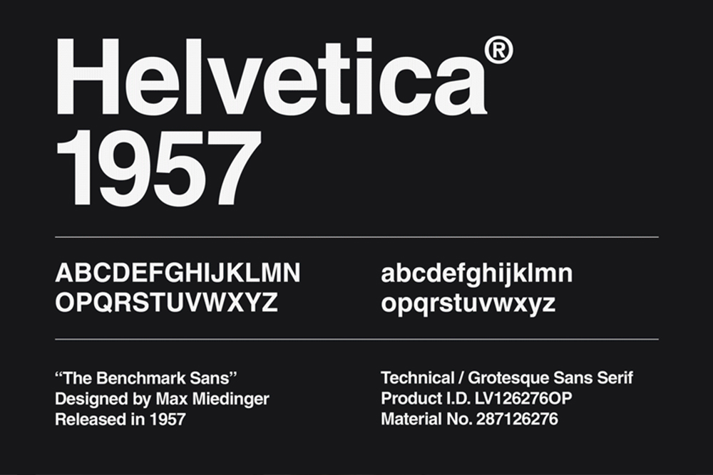 Helvetica font example