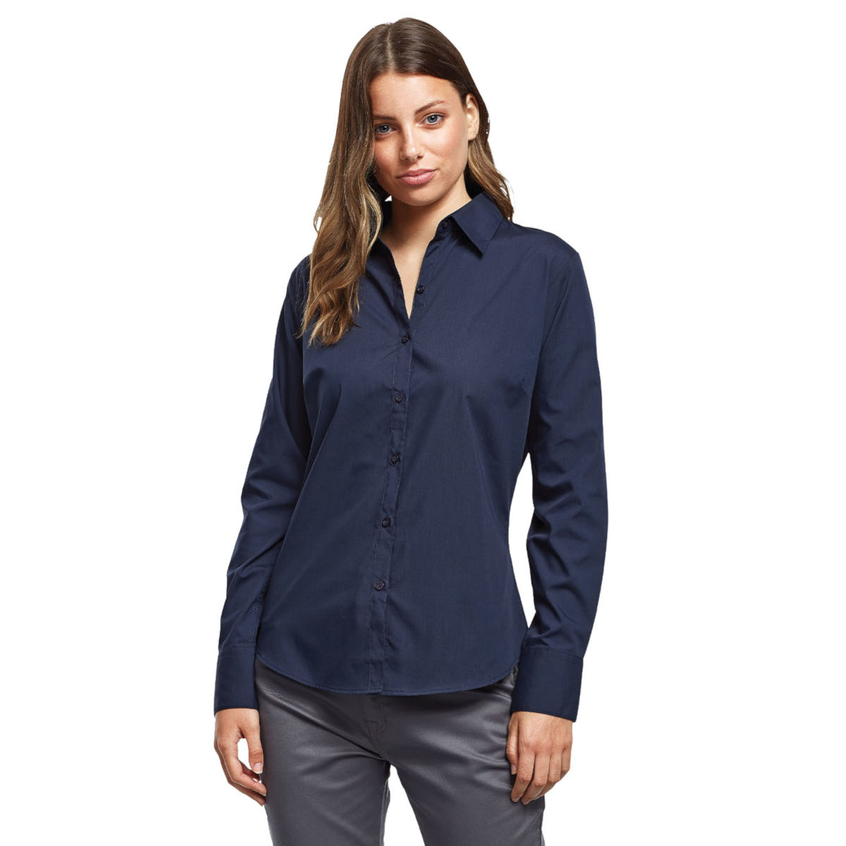 Premier Ladies Long Sleeve Poplin Blouse